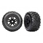 Traxxas 9672 Tires and wheels, assembled, glued (3.8' black wheels, Sledgehammer® tires, foam inserts) (2) 1:8