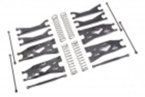Traxxas 7895 Suspension kit, X-Maxx® WideMaxx®, black (includes front & rear suspension arms, front toe links, driveshafts, shock springs)