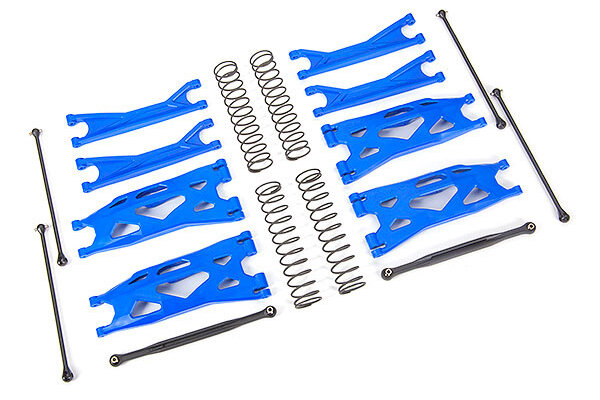Traxxas 7895X Suspension kit, X-Maxx® WideMaxx®, blue (includes front & rear suspension arms, front toe links, driveshafts, shock springs)