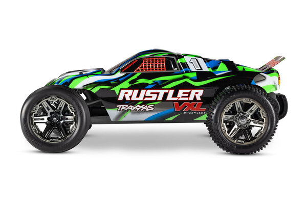 Traxxas 37076-74-GRN Rustler® VXL:  1/10 Scale Stadium Truck with TQi™ Traxxas Link™ Enabled 2.4GHz Radio System & Traxxas Stability Management (TSM)®