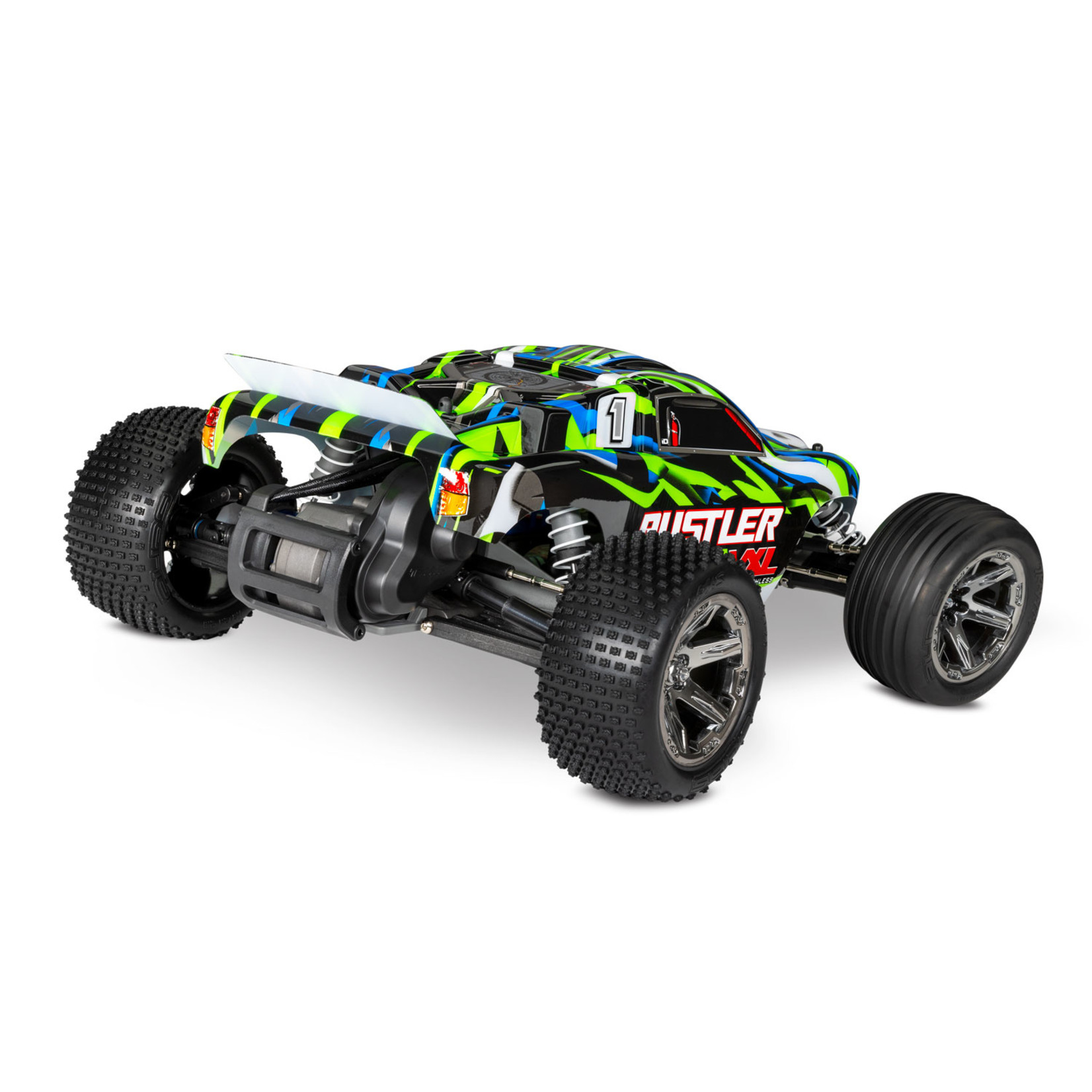 Traxxas 37076-74-GRN Rustler® VXL:  1/10 Scale Stadium Truck with TQi™ Traxxas Link™ Enabled 2.4GHz Radio System & Traxxas Stability Management (TSM)®