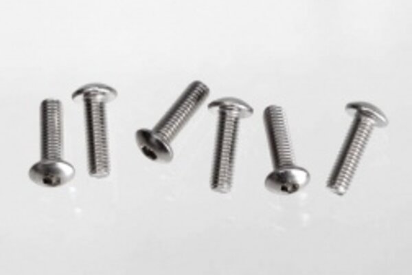 Traxxas 2577X Screws, 3x10 button-head machine (hex drive) (stainless steel) (6)