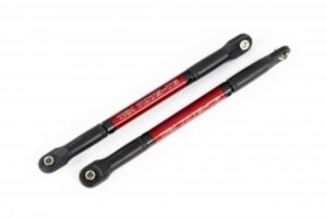 Traxxas 8619R Push rods, aluminum (red-anodized), heavy duty (2) (assembled with rod ends and threaded inserts)
