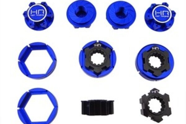 Hot Racing HRAXMX10X06  Hot Racing Traxxas X-Maxx Aluminum Locking 24mm Hex Hub Wheel Set (Blue)