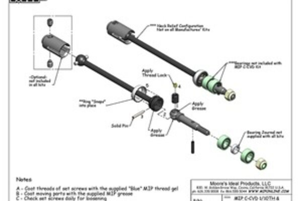 MIP - Moore's Ideal Products MIP8106  C-CVD Kit for Slash/Nitro Rustler and Stampede
