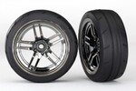 Traxxas 8373 Tires and wheels, assembled, glued (split-spoke black chrome wheels, 1.9' Response tires) (front) (2)