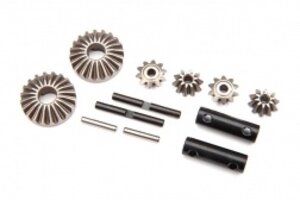 Traxxas 8982 Gear set, differential (output gears (2)/ spider gears (4)/ spider gear shaft (2)/ output shaft (2)/ 2.5X13.8 pin (2))