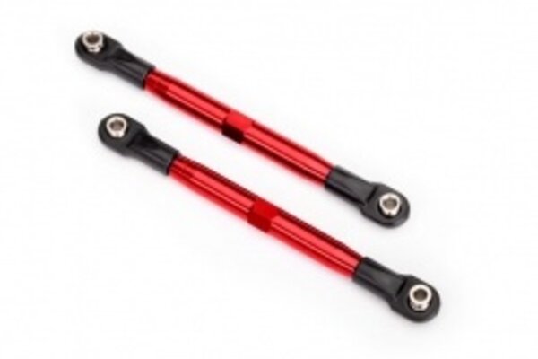Traxxas 6742R Toe links (TUBES red-anodized, 7075-T6 aluminum, stronger than titanium) (87mm) (2)/ rod ends (4)/ aluminum wrench (1)