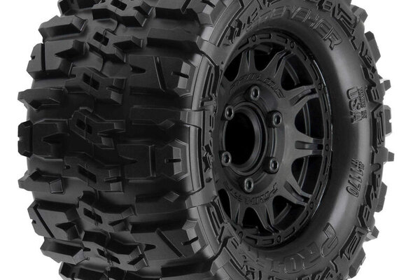 PRO 1/10 Trencher Front/Rear 2.8" MT Tires Mounted 12mm Blk Raid (2)