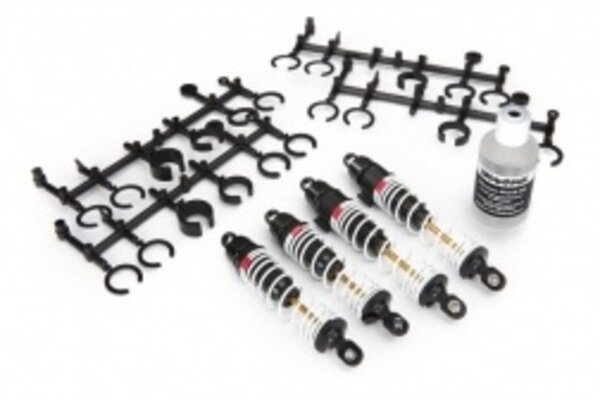 Traxxas 5862 Big Bore shocks (hard-anodized & PTFE-coated T6 aluminum) (assembled with TiN shafts and springs) (front & rear) (4)