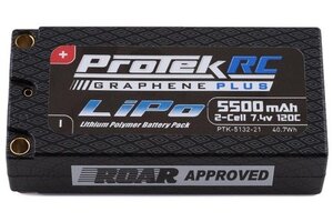 Protek RC PTK-5132-21   RC "Drag Race" 2S 120C Si-Graphene + Shorty LiPo Battery (7.4V/5500mAh)