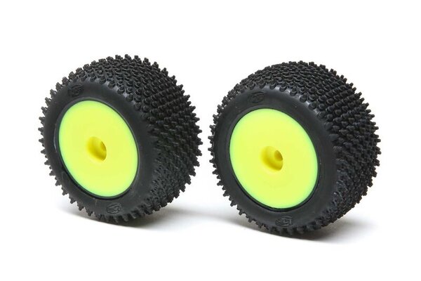 LOSI LOS41009  Step Pin Tires, Rear, Mounted,Yellow: Mini-T 2.0