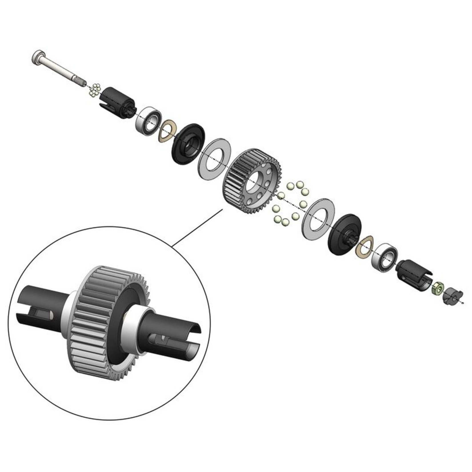 MIP - Moore's Ideal Products MIP20090  MIP Ball Differential Kit, for Losi Mini-T/B 2.0 Series
