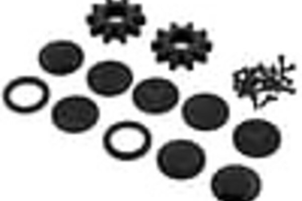 J Concepts JCO3423B Aggressor 2.6 x 3.8" 17mm Hex Monster Truck Wheel, Black, w/ Interchangeable Hubs, Fits E-Revo 2.0