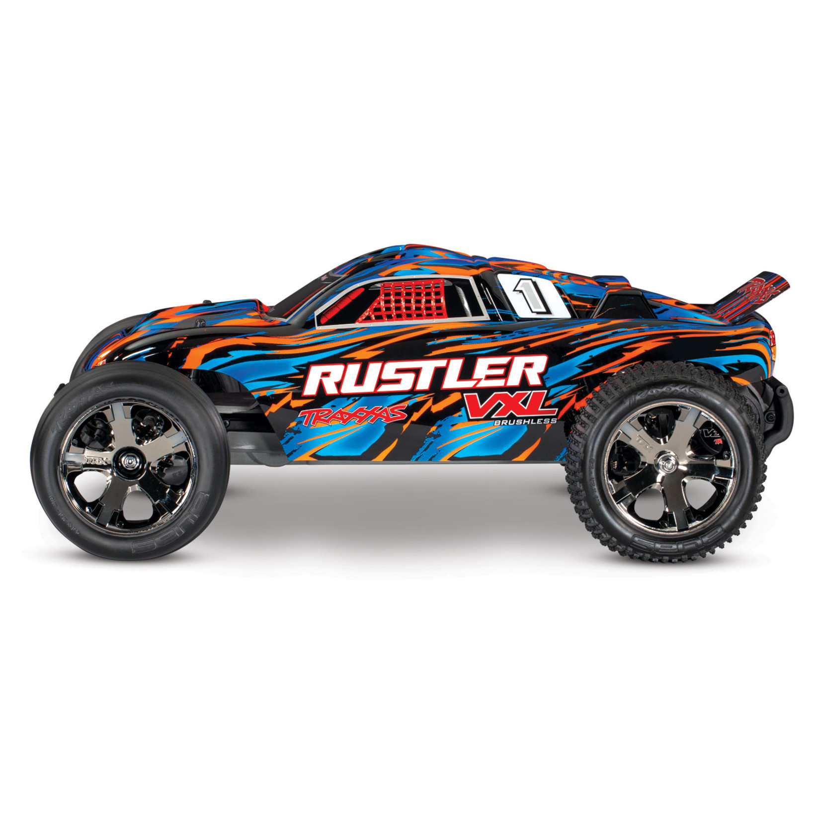 Traxxas 67076-4-ORNG Rustler® 4X4 VXL:  1/10 Scale Stadium Truck with TQi™ Traxxas Link™ Enabled 2.4GHz Radio System & Traxxas Stability Management (TSM)®