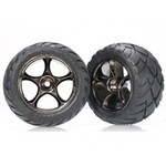 Traxxas 2478A Tires & wheels, assembled (Tracer 2.2" black chrome wheels, Anaconda® 2.2" tires with foam inserts) (2) (Bandit® rear)