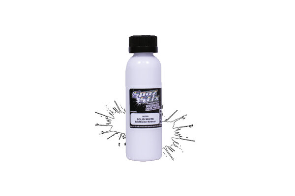 Spaz Stix SZX00200  Solid White/Backer, Airbrush Ready Paint, 2oz Bottle