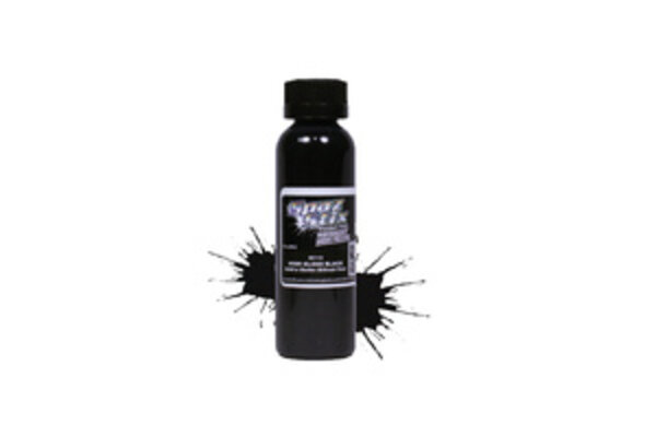 Spaz Stix SZX00110  High Gloss Black/Backer, Airbrush Ready Paint, 2oz Bottle