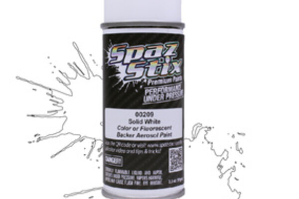 Spaz Stix SZX00209 Solid White/Backer, Aerosol Paint, 3.5oz Can