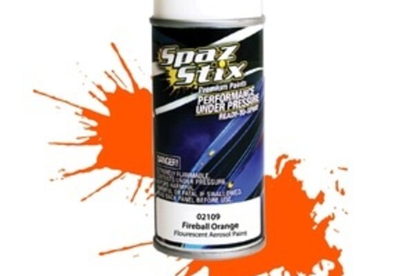 Spaz Stix SZX02109  Fireball Orange Fluorescent Aerosol Paint, 3.5oz Can