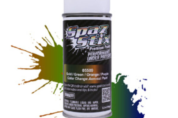 Spaz Stix SZX05509  Color Change Aerosol Paint, Gold/Green/Orange/Purple, 3.5oz Can