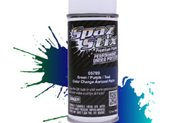 Spaz Stix SZX05709  Color Change Aerosol Paint, Green/Purple/Teal, 3.5oz Can