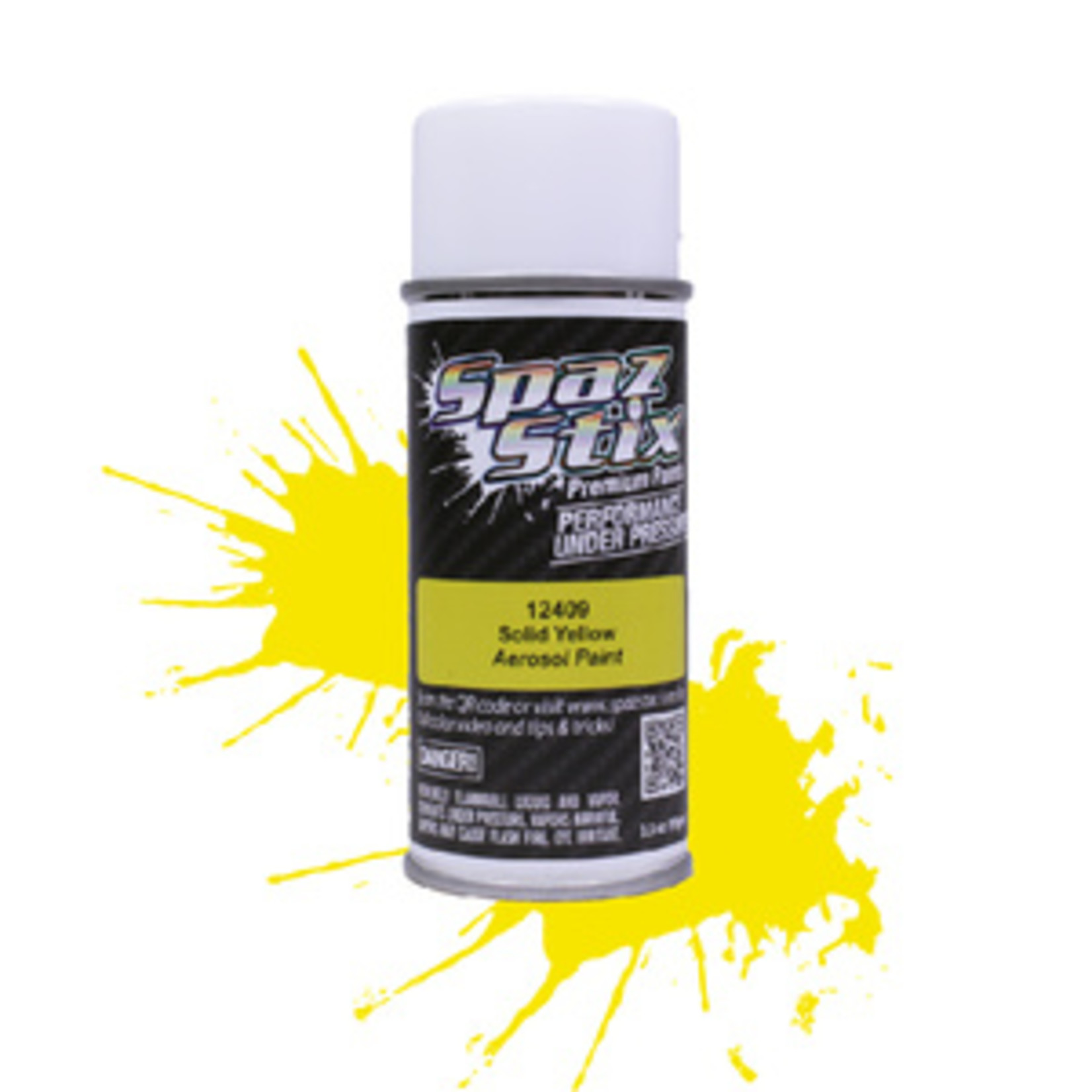 Spaz Stix SZX12409  Solid Yellow Aerosol Paint, 3.5oz Can