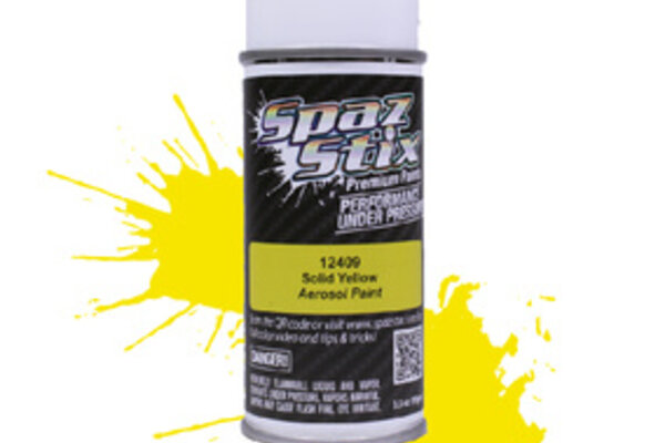 Spaz Stix SZX12409  Solid Yellow Aerosol Paint, 3.5oz Can