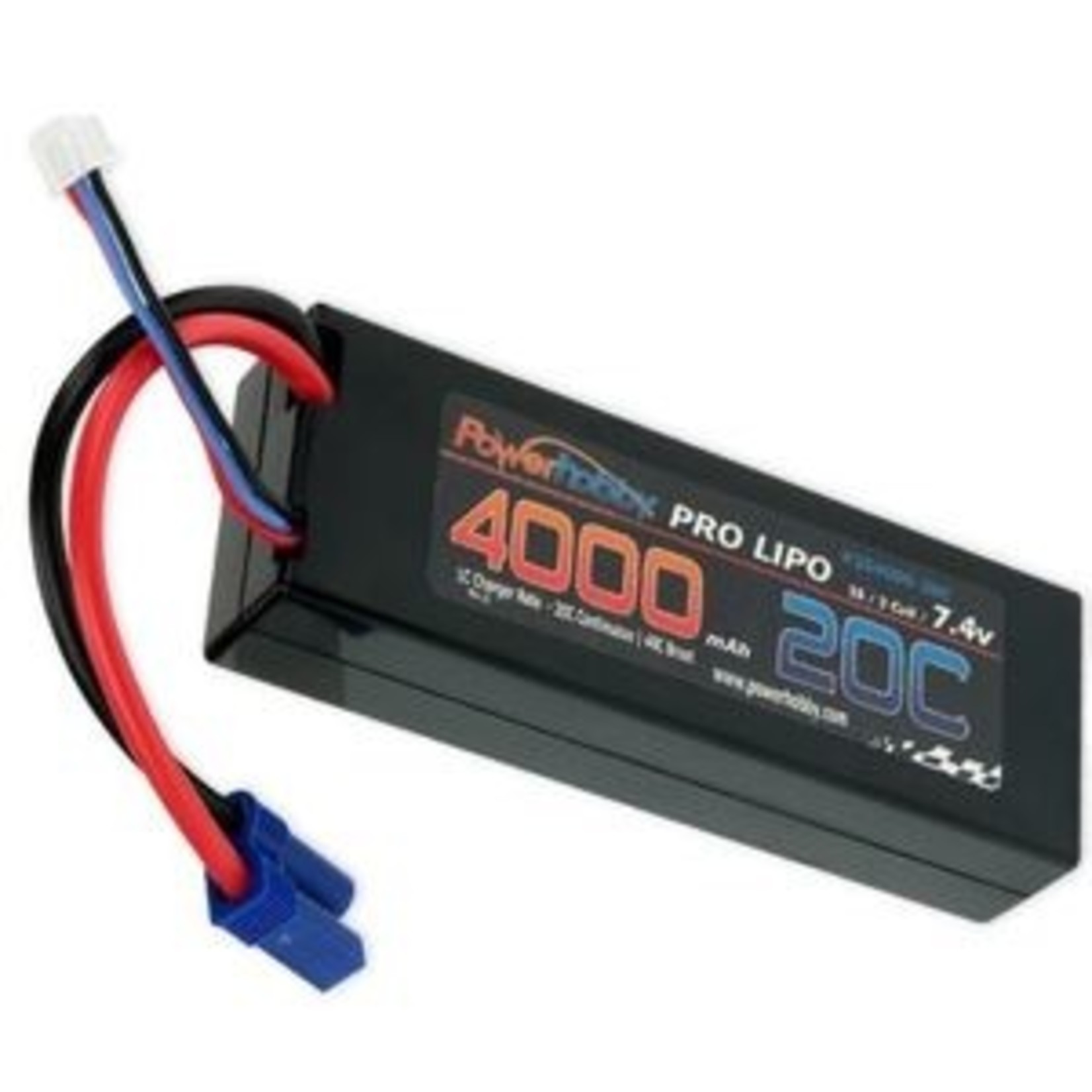 Power Hobby PHB2S400020CEC5 2S 7.4V 4000mAh 20C LiPo Battery Pack w/ EC5 Plug Hard