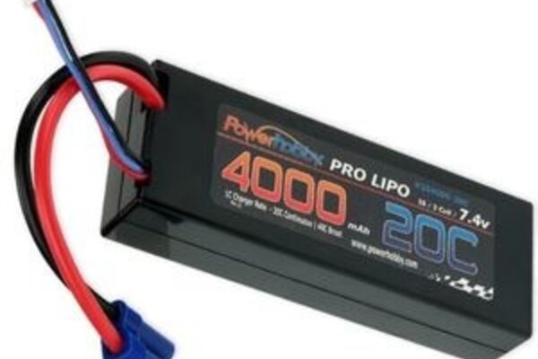 Powerhobby PHB2S400020CEC5 2S 7.4V 4000mAh 20C LiPo Battery Pack w/ EC5 Plug Hard