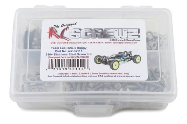 RC Screwz RCZLOS115  RC Screwz Losi 22X-4 Buggy Stainless Steel Screw Kit