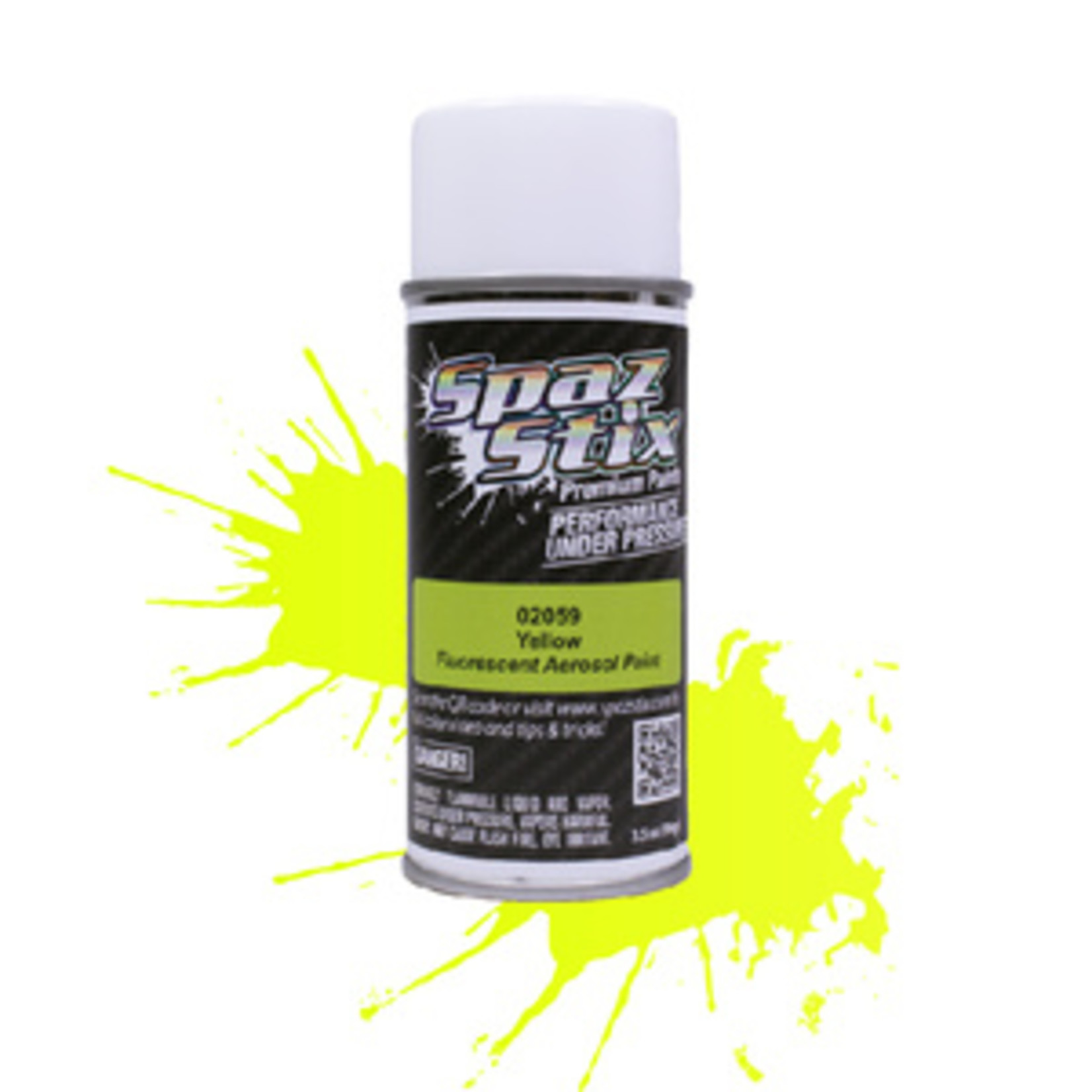 Spaz Stix SZX02059  Yellow Fluorescent Aerosol Paint, 3.5oz Can