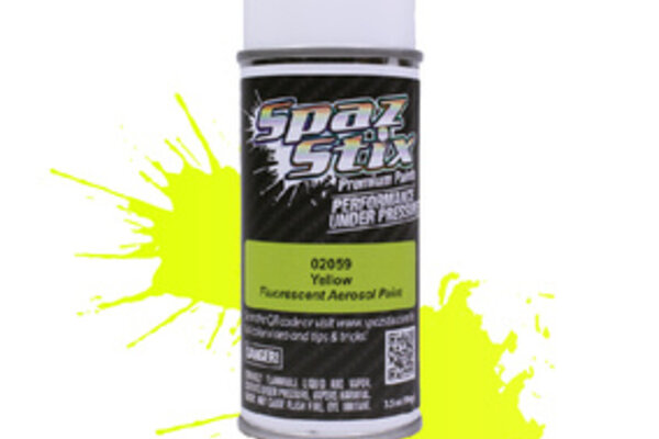 Spaz Stix SZX02059  Yellow Fluorescent Aerosol Paint, 3.5oz Can