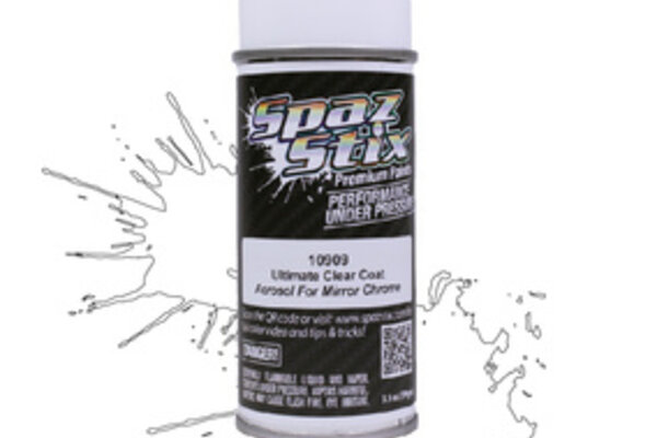 Spaz Stix SZX10909  Ultimate Clear Coat for Mirror Chrome, Aerosol Paint, 3.5oz