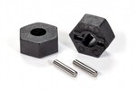 Traxxas 1654   Wheel hubs, 12mm hex (2)/ stub axle pins (2)