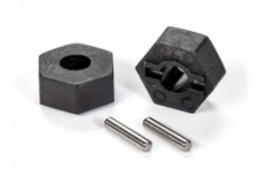 Traxxas 1654   Wheel hubs, 12mm hex (2)/ stub axle pins (2)