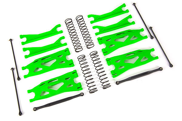 Traxxas 7895G Suspension kit, X-Maxx® WideMaxx®, green (includes front & rear suspension arms, front toe links, driveshafts, shock springs)