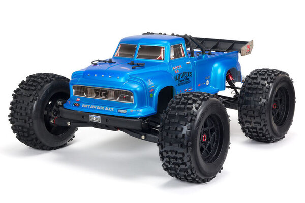 ARRMA ARA8611V5T2 1/8 NOTORIOUS 6S V5 4WD BLX Stunt Truck with Spektrum Firma RTR, Blue
