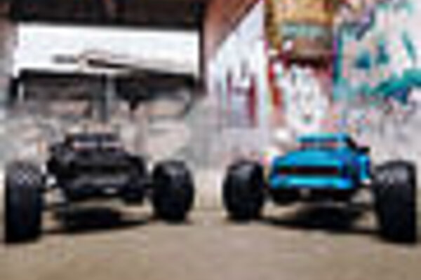 ARRMA ARA8611V5T2 1/8 NOTORIOUS 6S V5 4WD BLX Stunt Truck with Spektrum Firma RTR, Blue