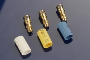 Traxxas 3342 Bullet connectors, male, 3.5mm (3)/ heat shrink