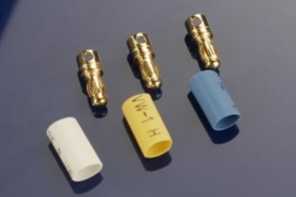 Traxxas 3342 Bullet connectors, male, 3.5mm (3)/ heat shrink