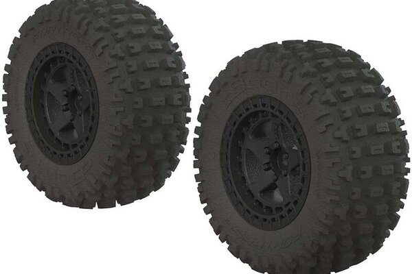 ARRMA AR550042 Fortress SC Tire Set Glued Black (2)
