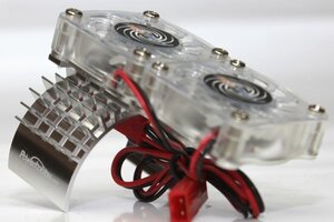 Powerhobby PHBFSSILVER  Aluminum Motor Heatsink & Twin Cooling Fan, for Slash 4WD, Silver