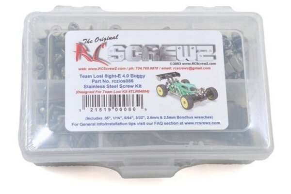 RC Screwz RCZLOS086  RC Screwz TLR 8IGHT-E 4.0 Buggy 1/8 Stainless Screw Kit