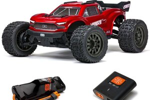 ARRMA ARA4105SV4T1  1/10 VORTEKS 4X2 BOOST MEGA 550 Brushed Stadium Truck RTR with Battery & Charger, Red