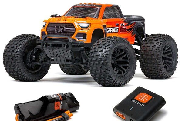 ARRMA ARA4102SV4T1  1/10 GRANITE 4X2 BOOST MEGA 550 Brushed Monster Truck RTR with Battery & Charger, Orange