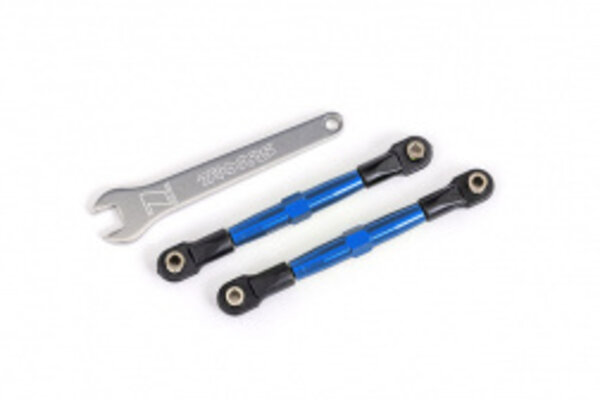 Traxxas 2445X Toe links, front (TUBES blue-anodized, 7075-T6 aluminum, stronger than titanium) (2) (assembled with rod ends and hollow balls)/ aluminum wrench (1) (fits Drag Slash)