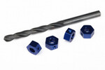 Traxxas 6869 Wheel adaptors, 12mm hex, 6061-T6 aluminum (blue-anodized) (4)/ screw pins (4)