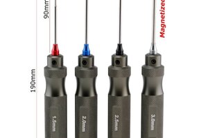 Powerhobby PHBPHT008   PHT008  Pro Series Magnetized Hex Tool Set Metric 1.5, 2.0, 2.5,3.0 mm