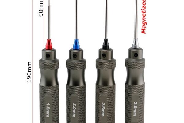 Powerhobby PHBPHT008   PHT008  Pro Series Magnetized Hex Tool Set Metric 1.5, 2.0, 2.5,3.0 mm